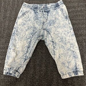 VICTORIOUS MEN'S S PAISLEY PRINT DENIM DROPCROTCH SHORTS
